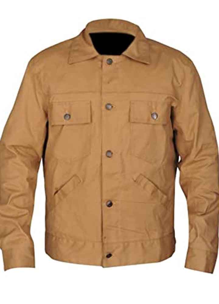 A STAR IS BORN (JACKSON MAINE) BRADLEY COOPER BROWN COTTON JACKET A STAR IS BORN (JACKSON MAINE) BRADLEY COOPER BROWN COTTON JACKET